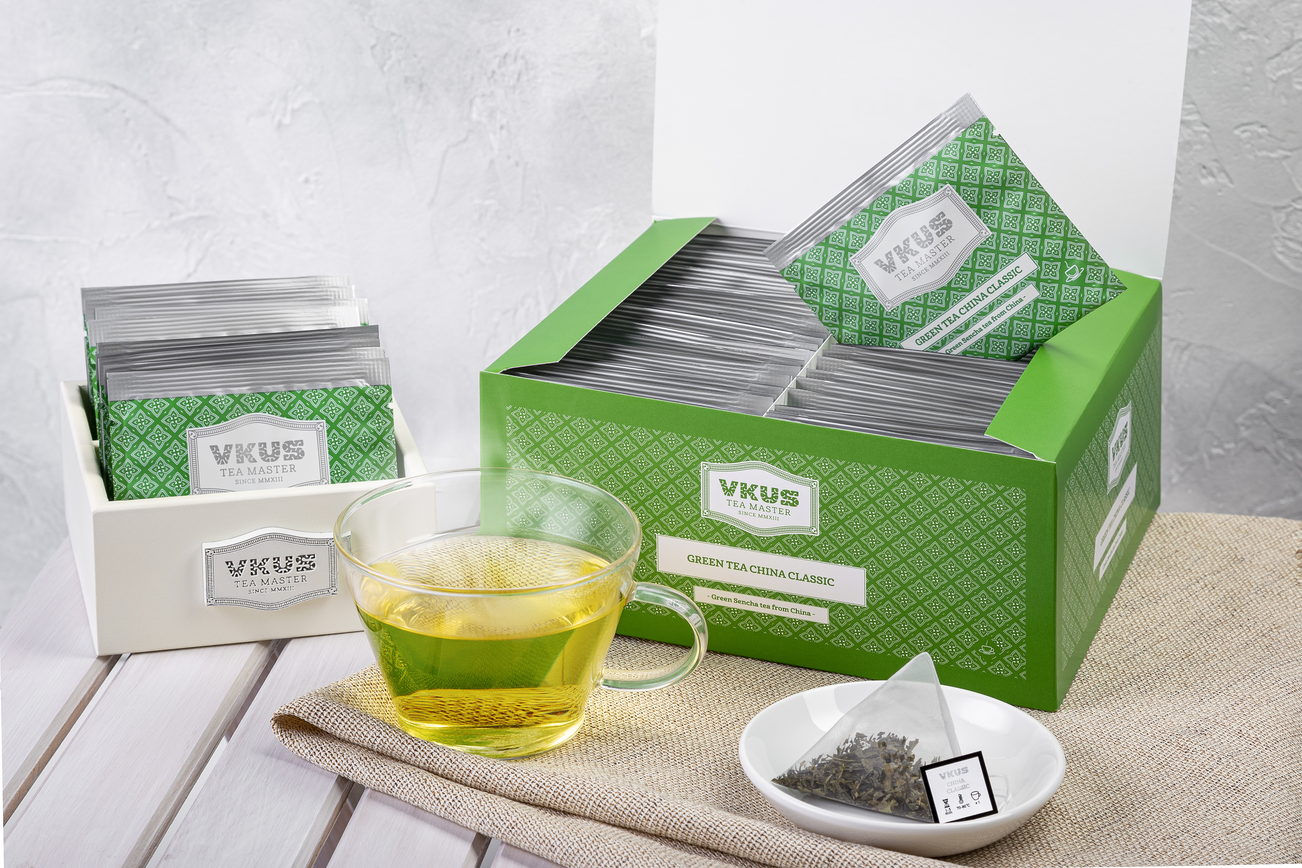 Классический зелёный чай VKUS Сенча, в пирамидках на чашку, 50 шт. х 1,75 гр.