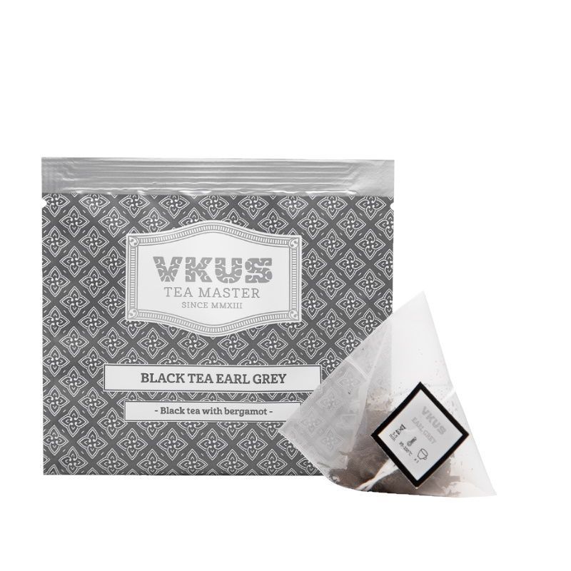 Черный чай VKUS Эрл Грей, в пирамидках на чашку, 20 шт. х 2,25 гр.