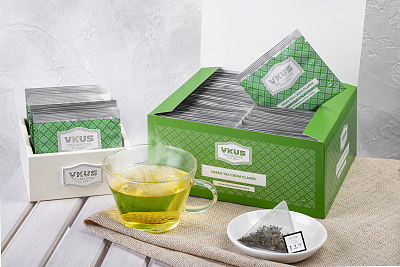Зелёный чай VKUS Классическая Сенча, в пирамидках на чашку, 50 шт х 1,75 гр.
