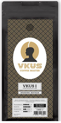 VKUS смесь I, 60% арабика / 40% робуста, 1000 г 