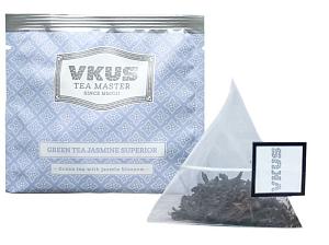Зелёный чай VKUS Изысканный жасмин, в пирамидках на чашку, 50 шт. х 2 гр.